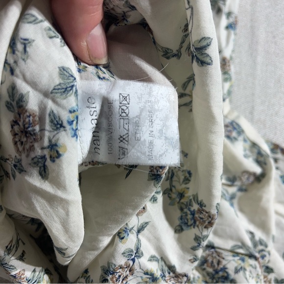 Namaste Floral Boho Relaxed Fit Billowy Lightweight Cottagecore Peasant Blouse - Picture 7 of 8